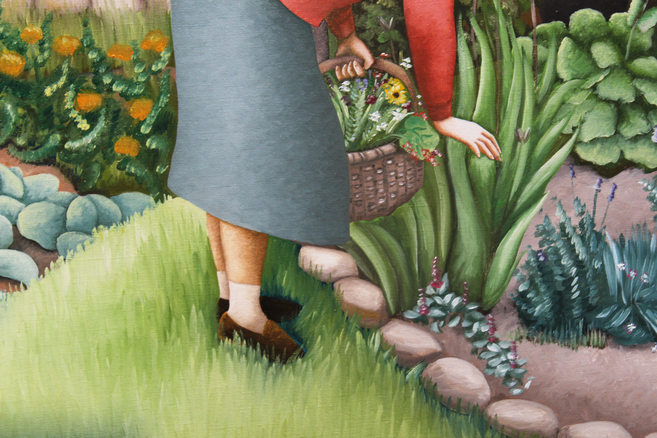 Original Caroline Jennings Oil Painting "Shutesbury Garden"