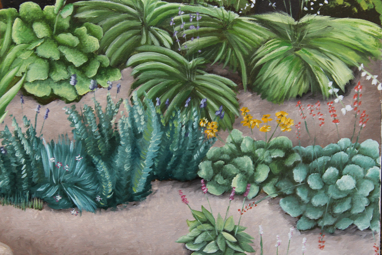 Original Caroline Jennings Oil Painting "Shutesbury Garden"