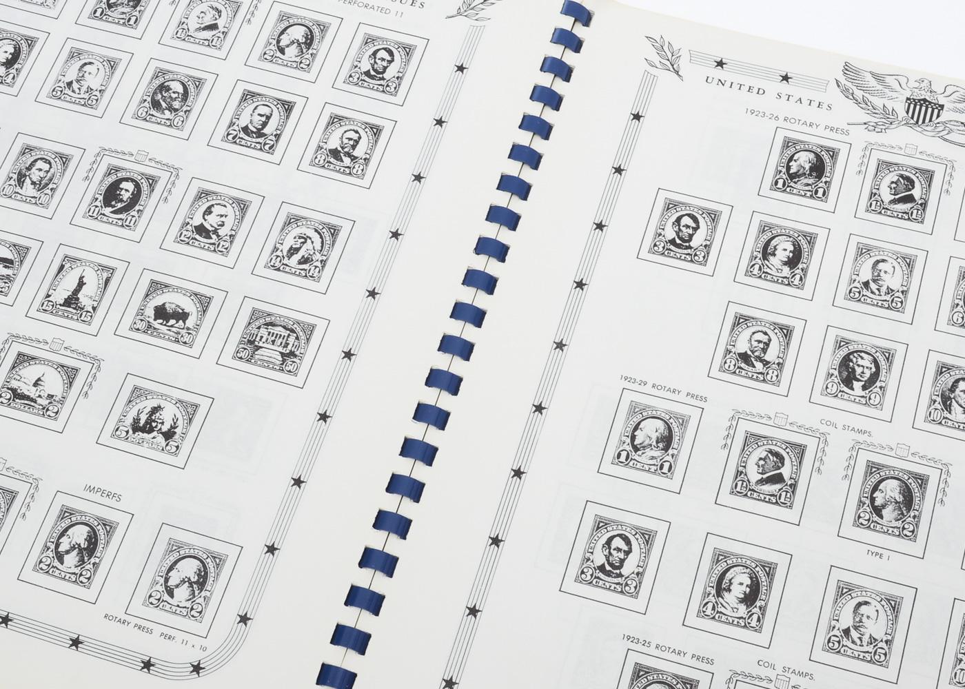 The Jefferson United States Stamp Album with Stamps