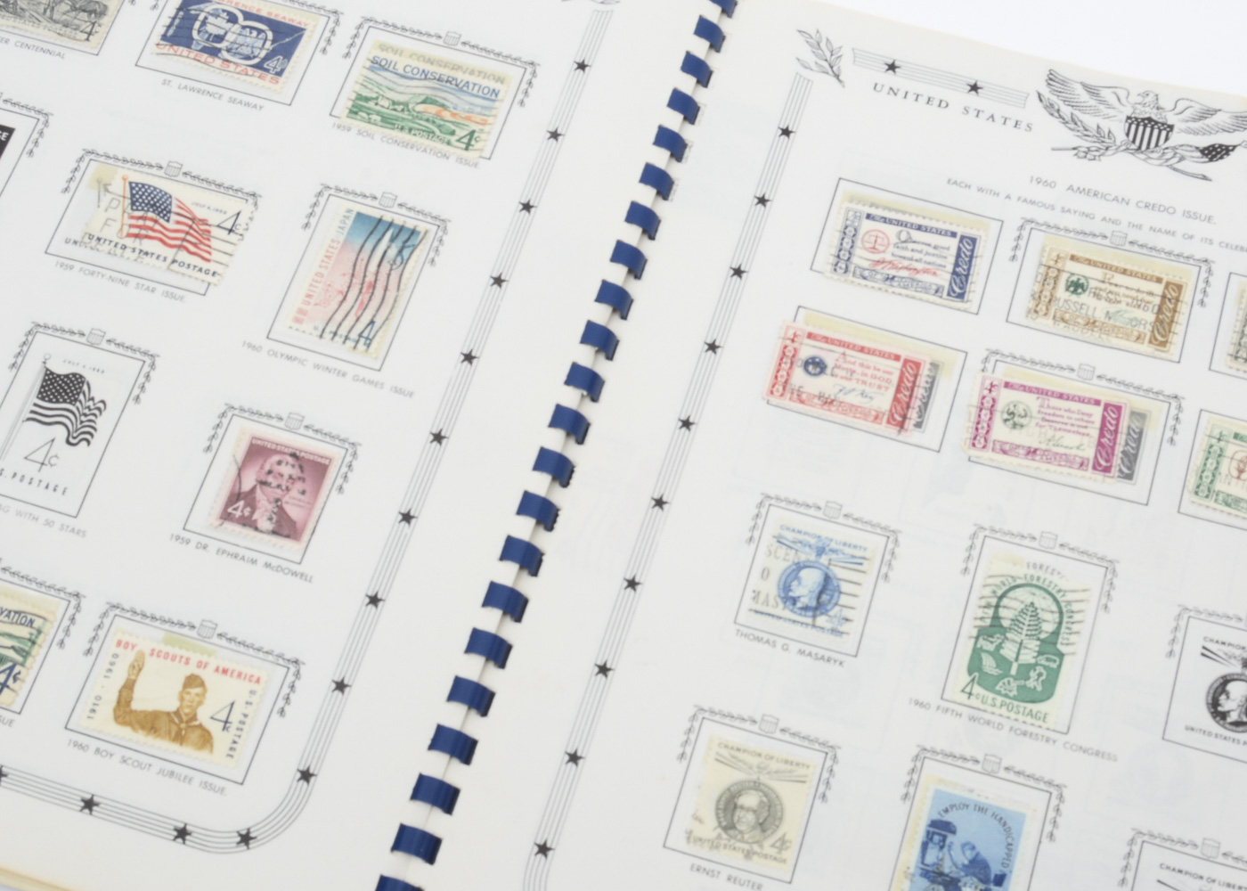The Jefferson United States Stamp Album with Stamps