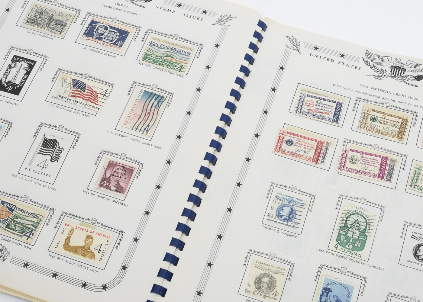 The Jefferson United States Stamp Album with Stamps