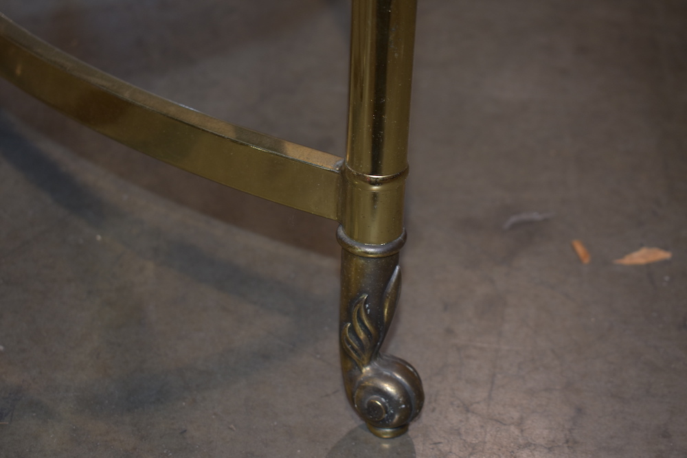 Brass Coffee Table With Oval Glass Top