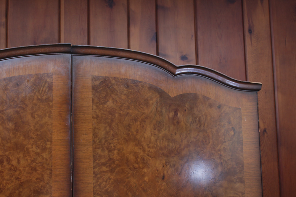 Vintage Mahogany and Olivewood Veneer Armoir by Golden Key Furniture