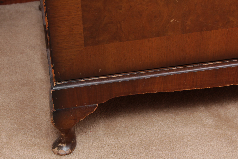 Vintage Mahogany and Olivewood Veneer Armoir by Golden Key Furniture