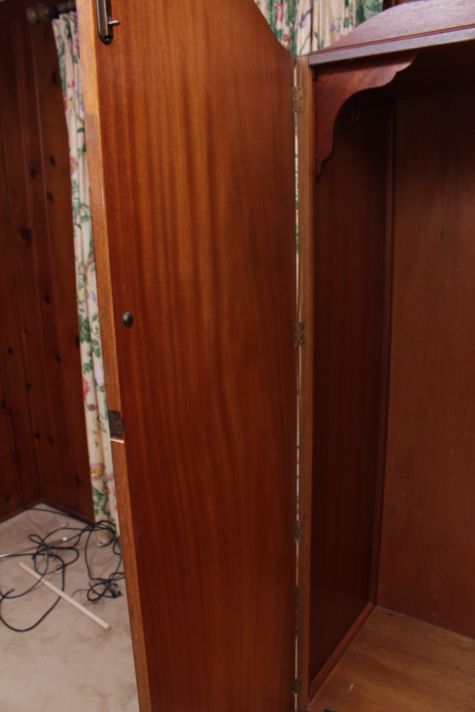 Vintage Mahogany and Olivewood Veneer Armoir by Golden Key Furniture Everything But The House