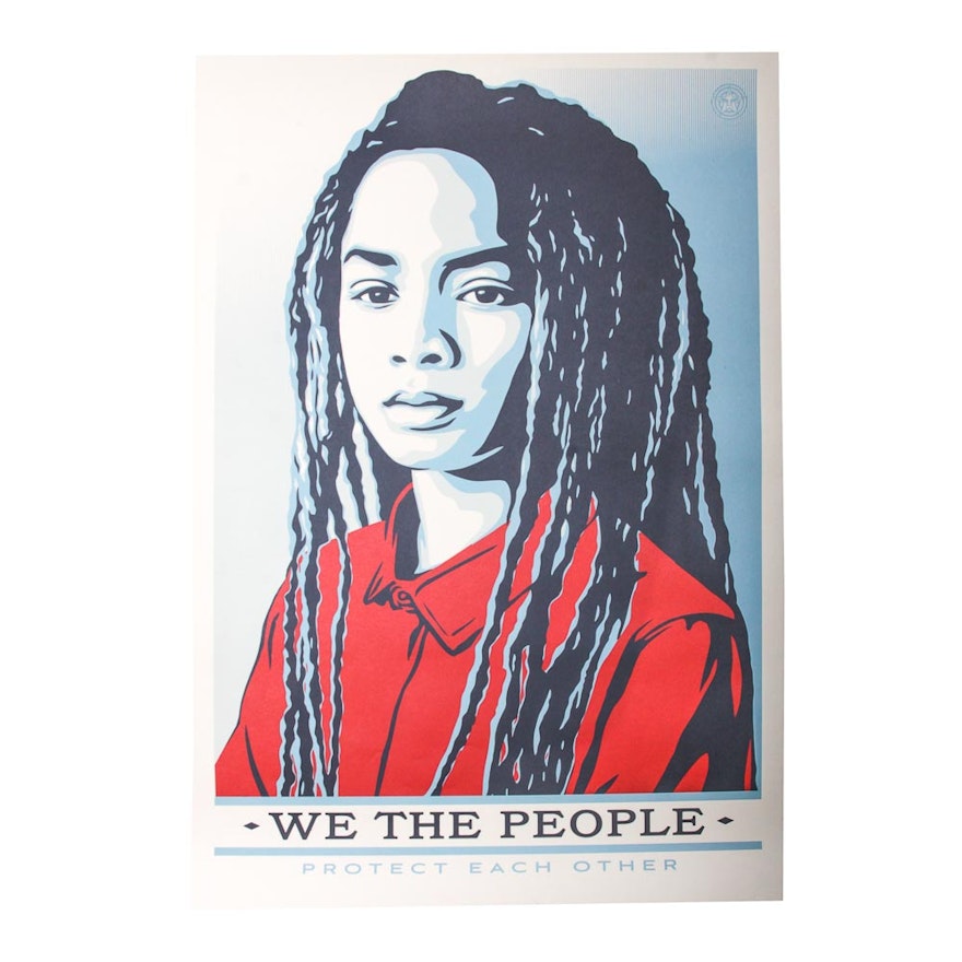 Shepard Fairey Screen Print "We The People: Protect Each Other"