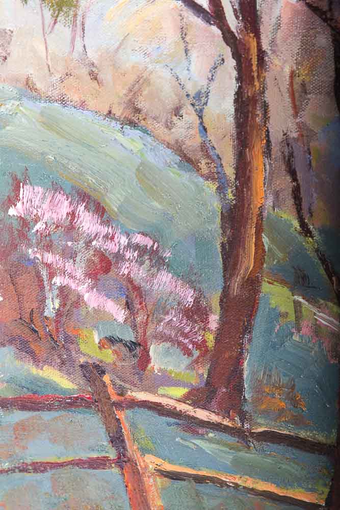 Judge Ed J. Hummer Original Oil Painting of a Stream and VIllage