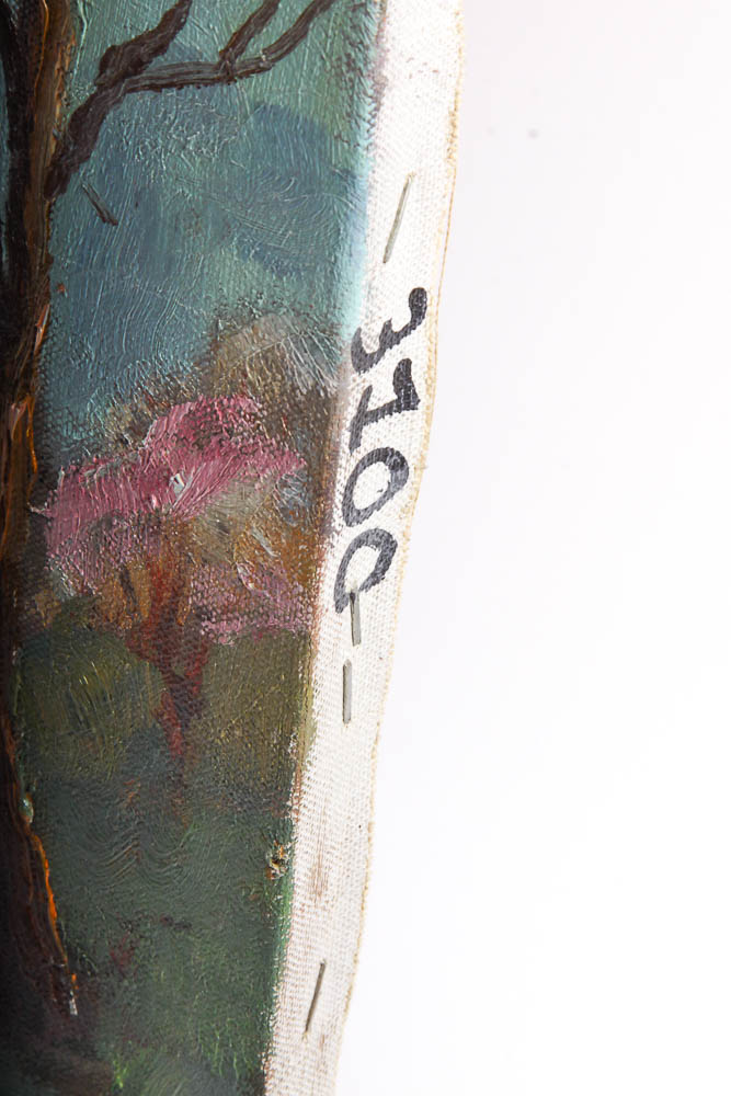 Judge Ed J. Hummer Original Oil Painting of a Stream and VIllage