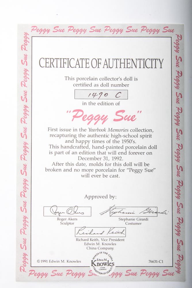 Yearbook Memories "Peggy Sue" Knowles Doll