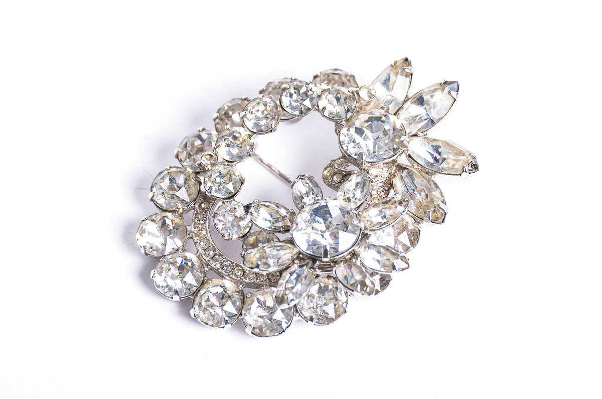 Vintage Eisenberg Rhinestone Costume Brooch