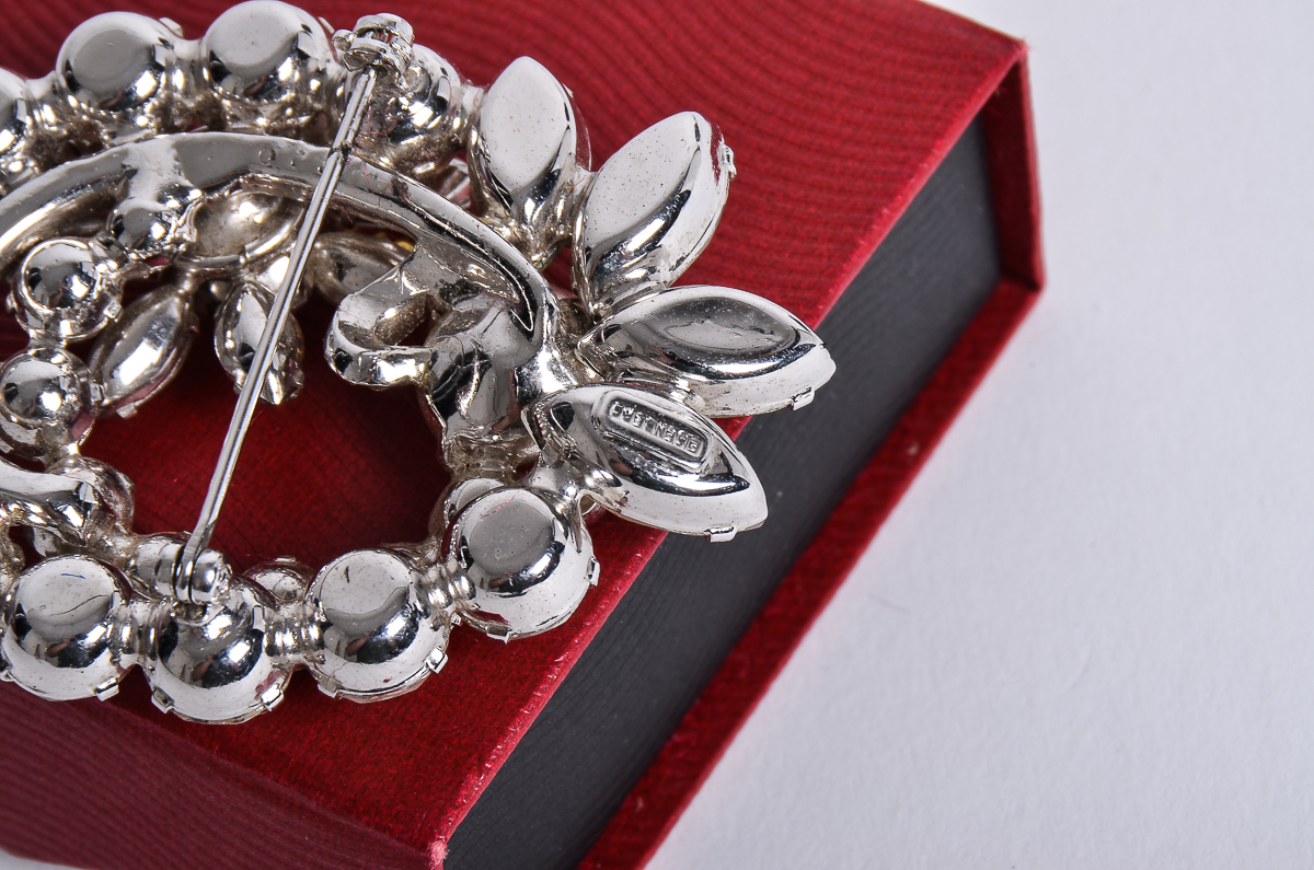 Vintage Eisenberg Rhinestone Costume Brooch