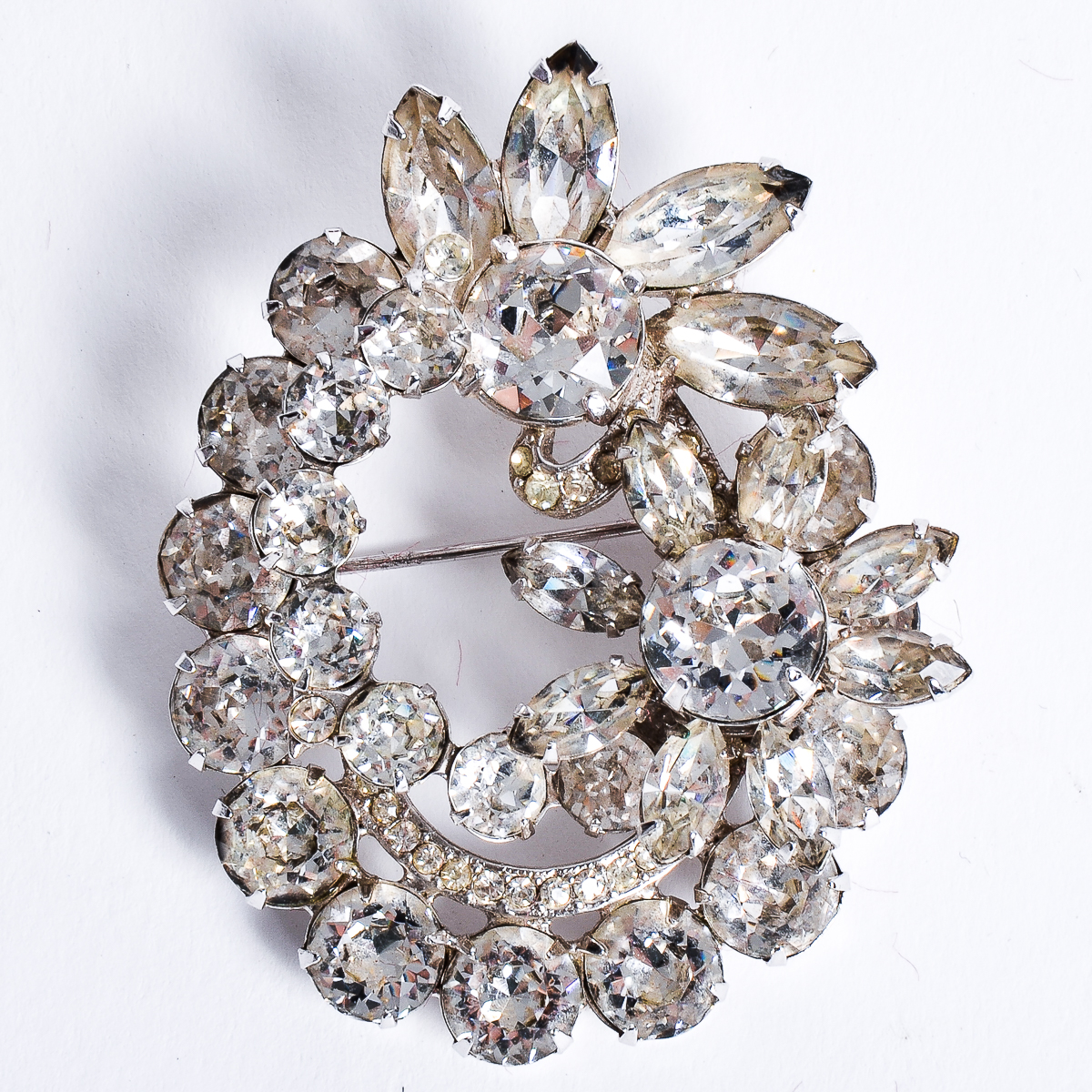 Vintage Eisenberg Rhinestone Costume Brooch