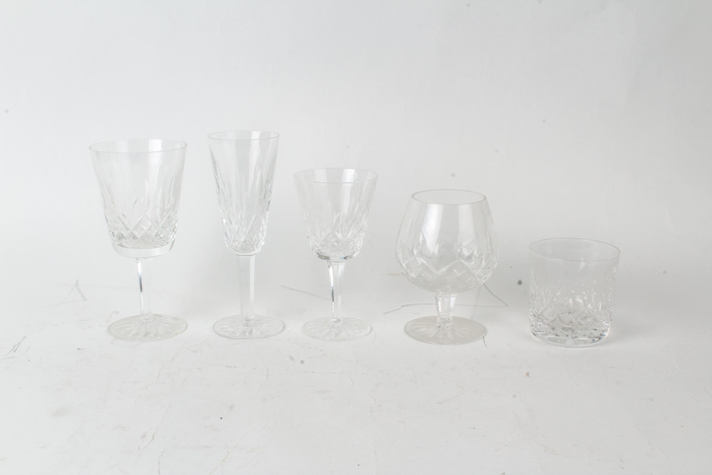 Set of Waterford Crystal "Lismore" Barware