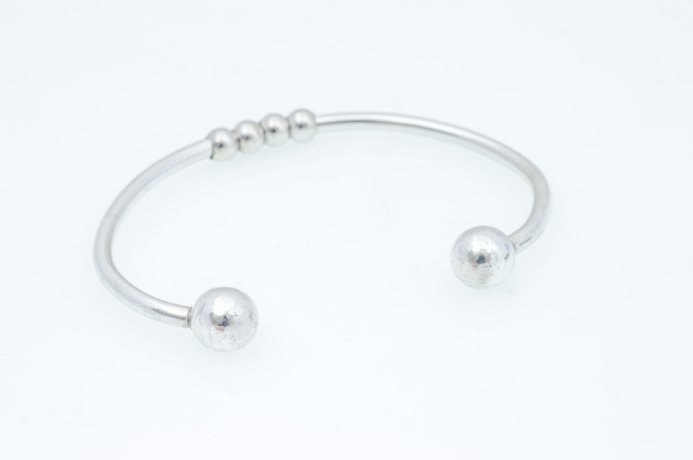 Sterling Silver Cuff and Mesh Ring