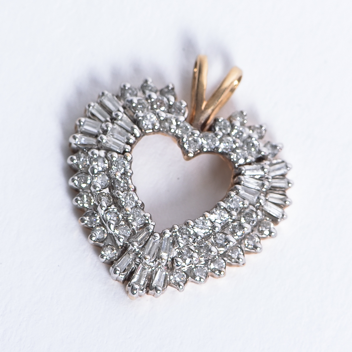 14K White Gold and 1.25 CTW Diamond Heart Pendant