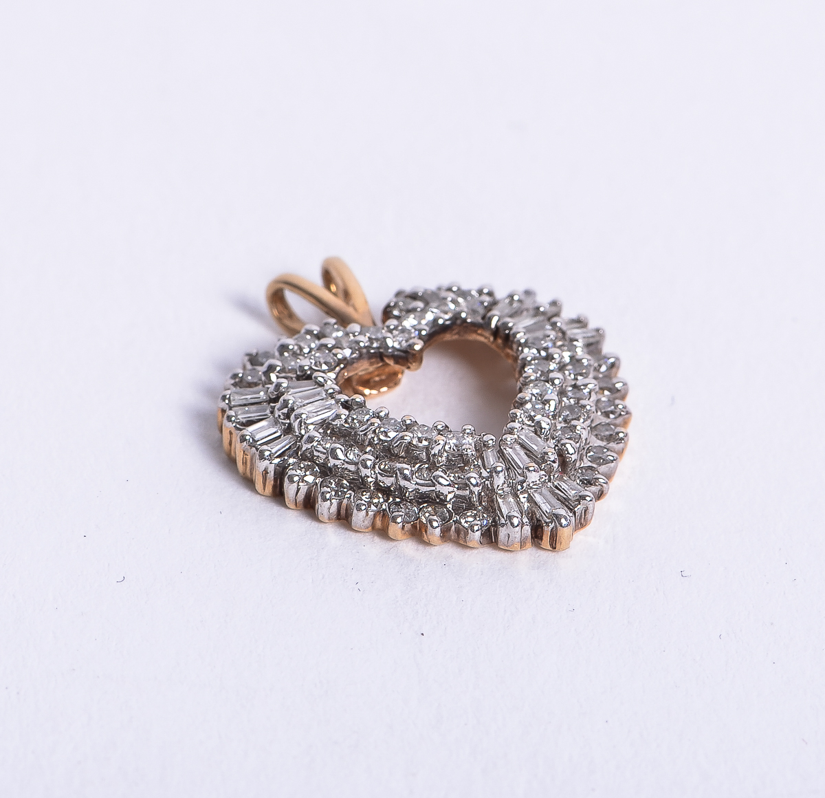 14K White Gold and 1.25 CTW Diamond Heart Pendant