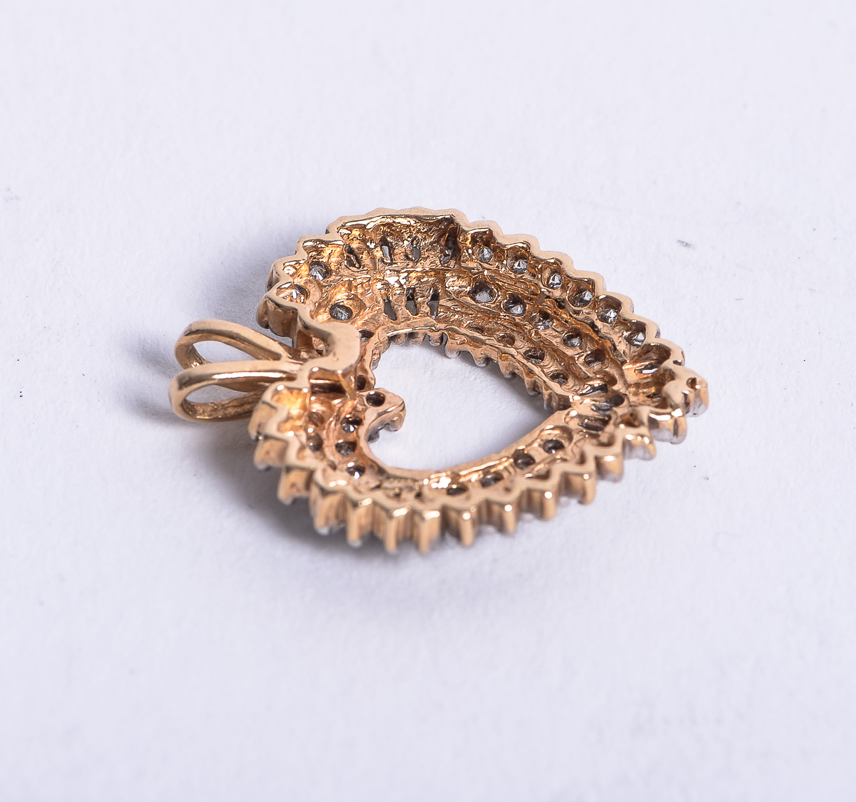 14K White Gold and 1.25 CTW Diamond Heart Pendant