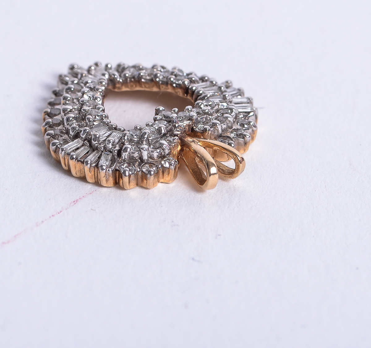 14K White Gold and 1.25 CTW Diamond Heart Pendant