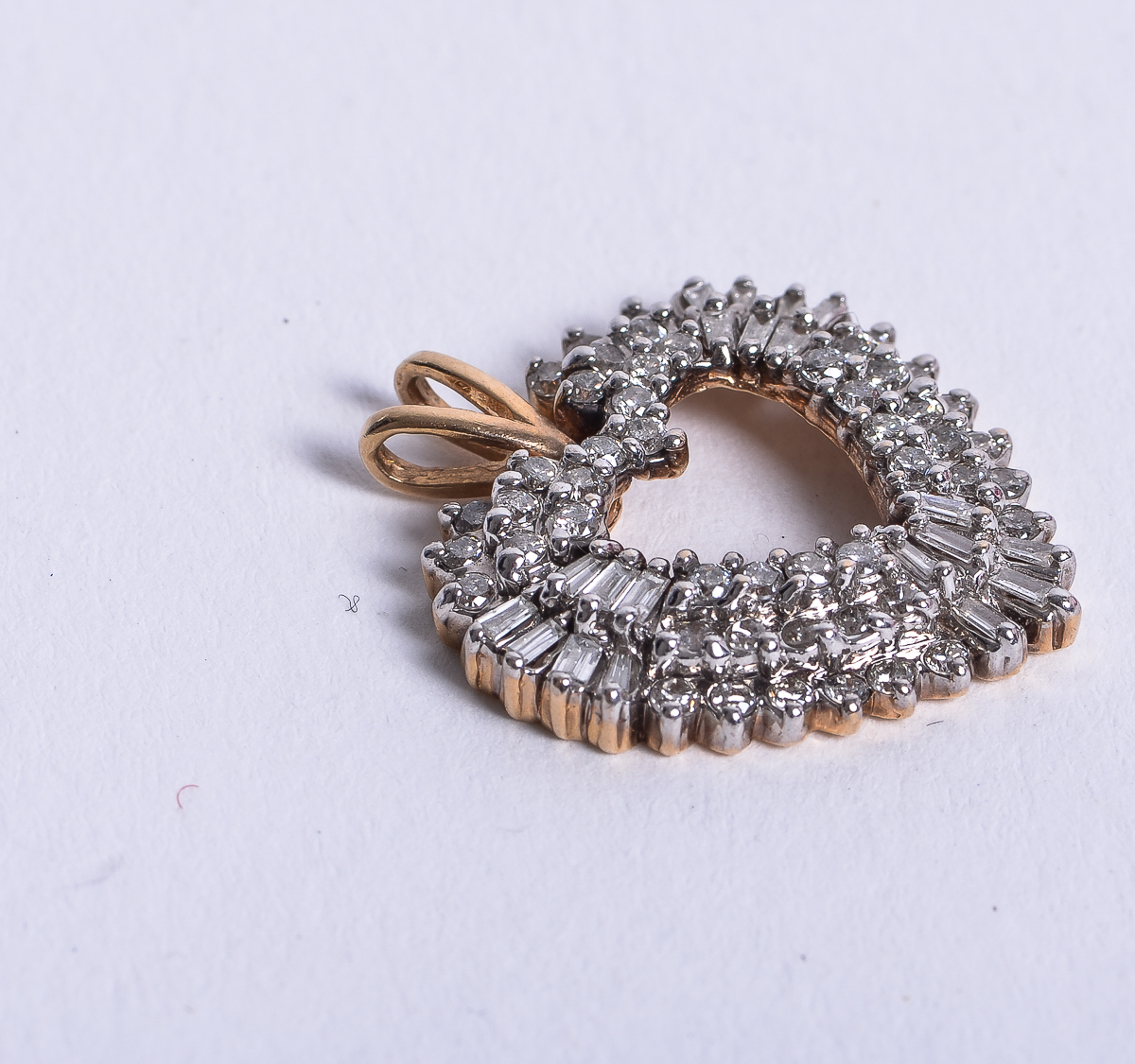 14K White Gold and 1.25 CTW Diamond Heart Pendant