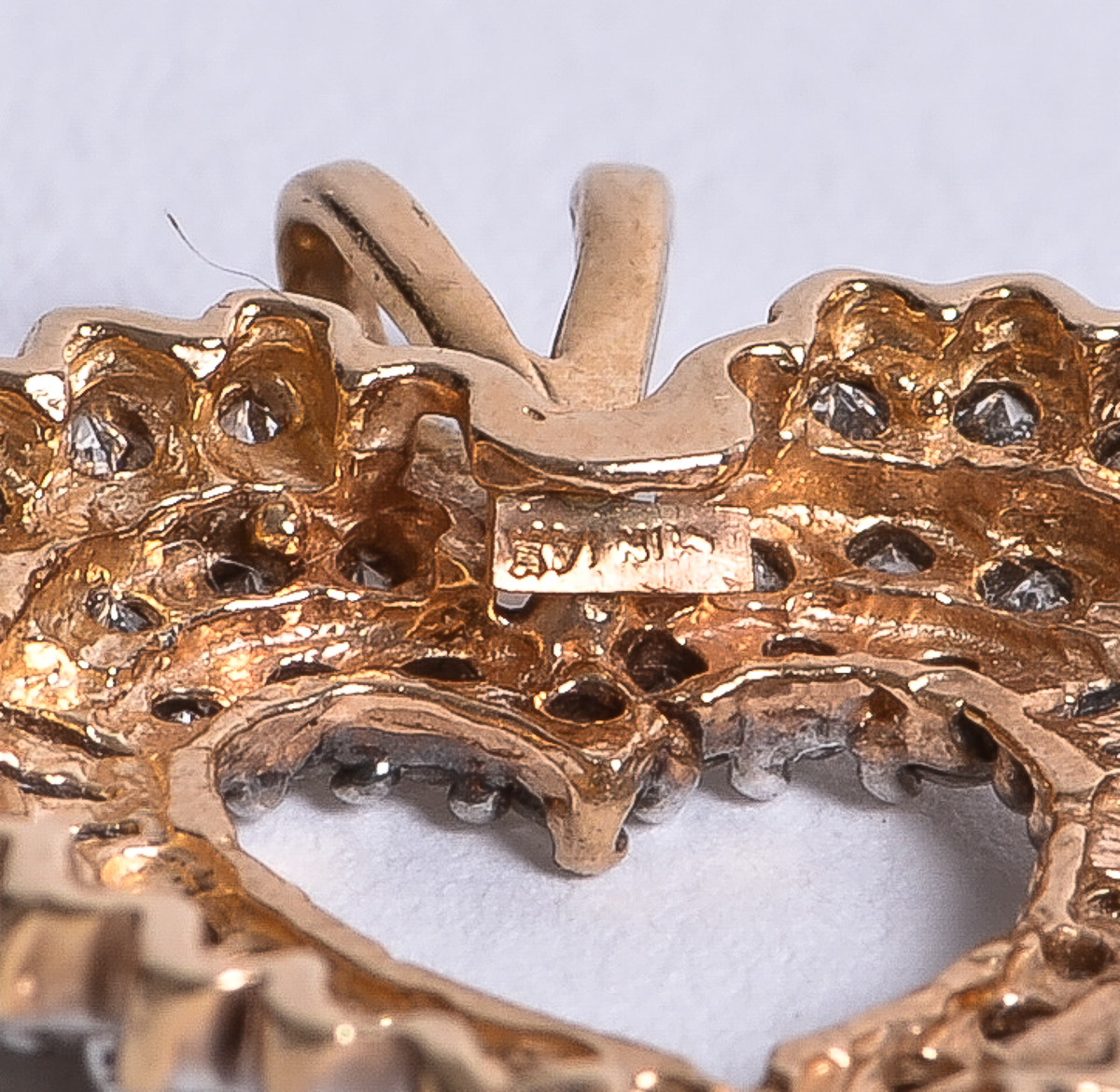 14K White Gold and 1.25 CTW Diamond Heart Pendant