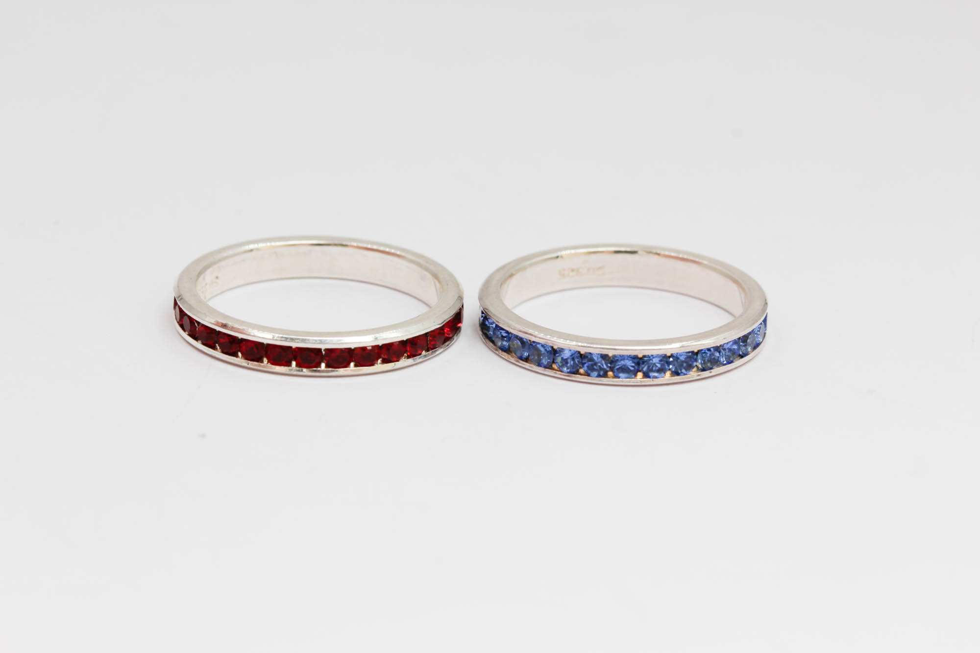 Sterling Silver Rhinestone Bands