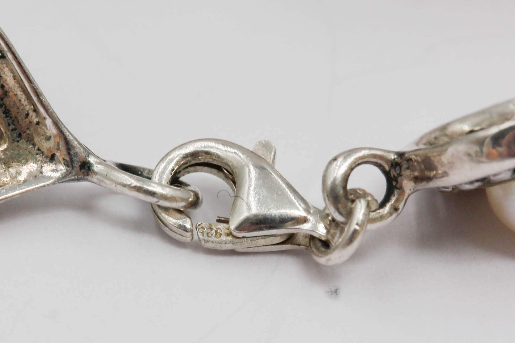 Sterling Silver Pearl Bracelet and Earrings