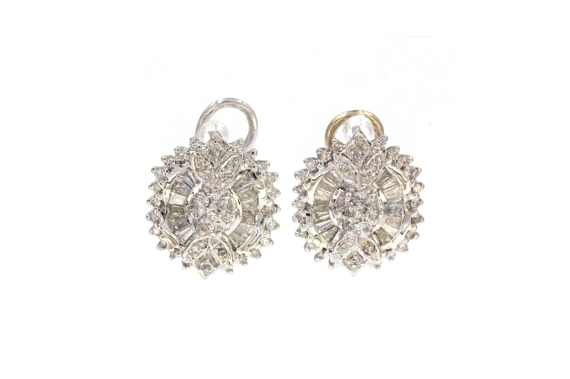 14K White Gold Diamond Earrings