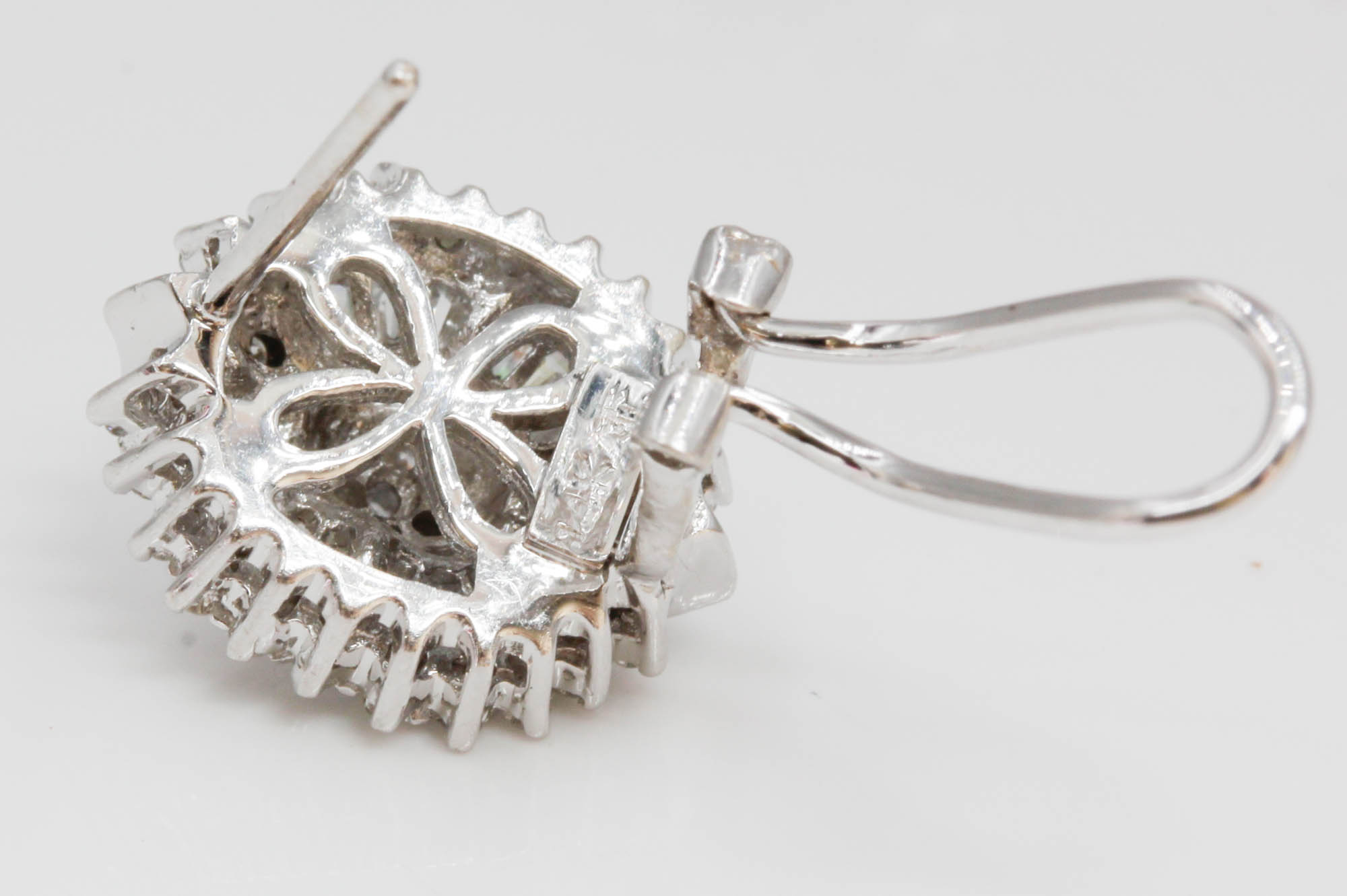 14K White Gold Diamond Earrings