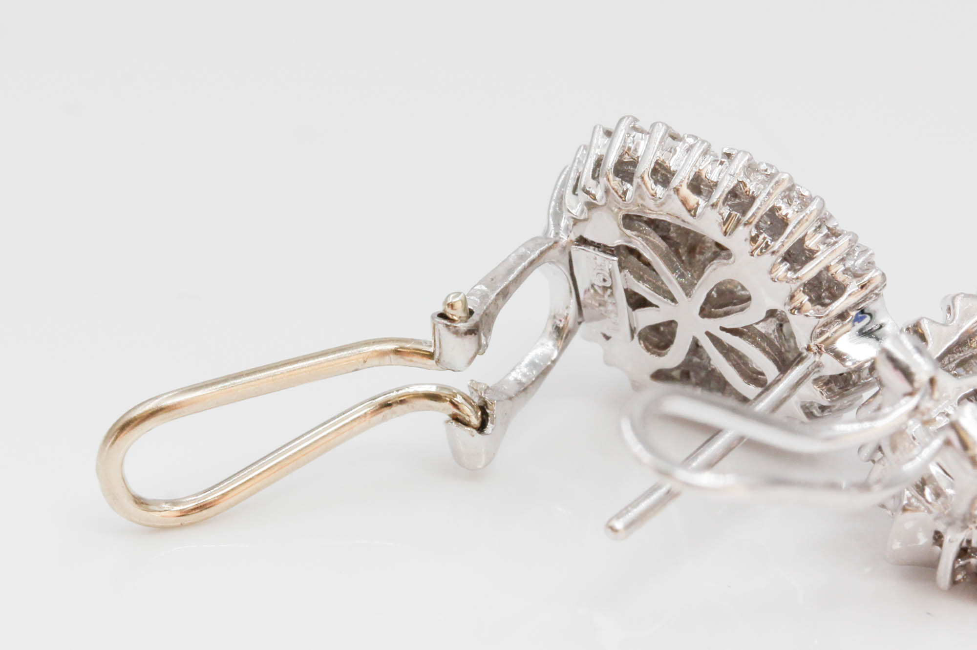 14K White Gold Diamond Earrings