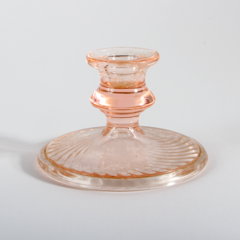 Collection of Pink Depression Glass Candle Holders