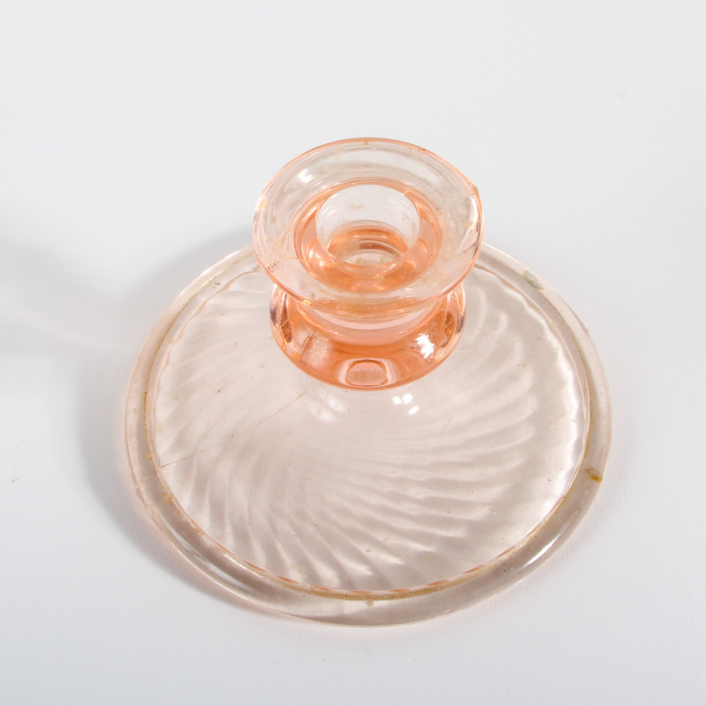 Collection of Pink Depression Glass Candle Holders