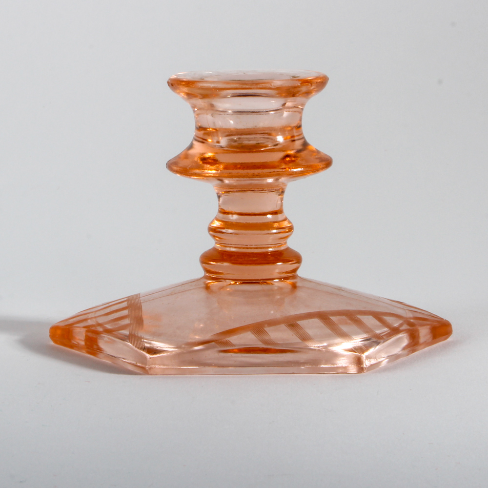 Collection of Pink Depression Glass Candle Holders