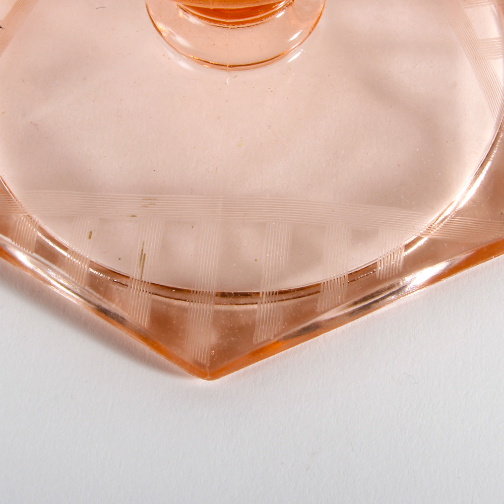 Collection of Pink Depression Glass Candle Holders