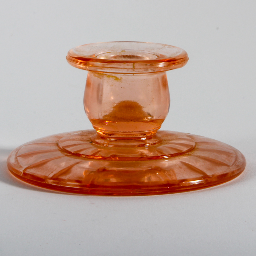 Collection of Pink Depression Glass Candle Holders