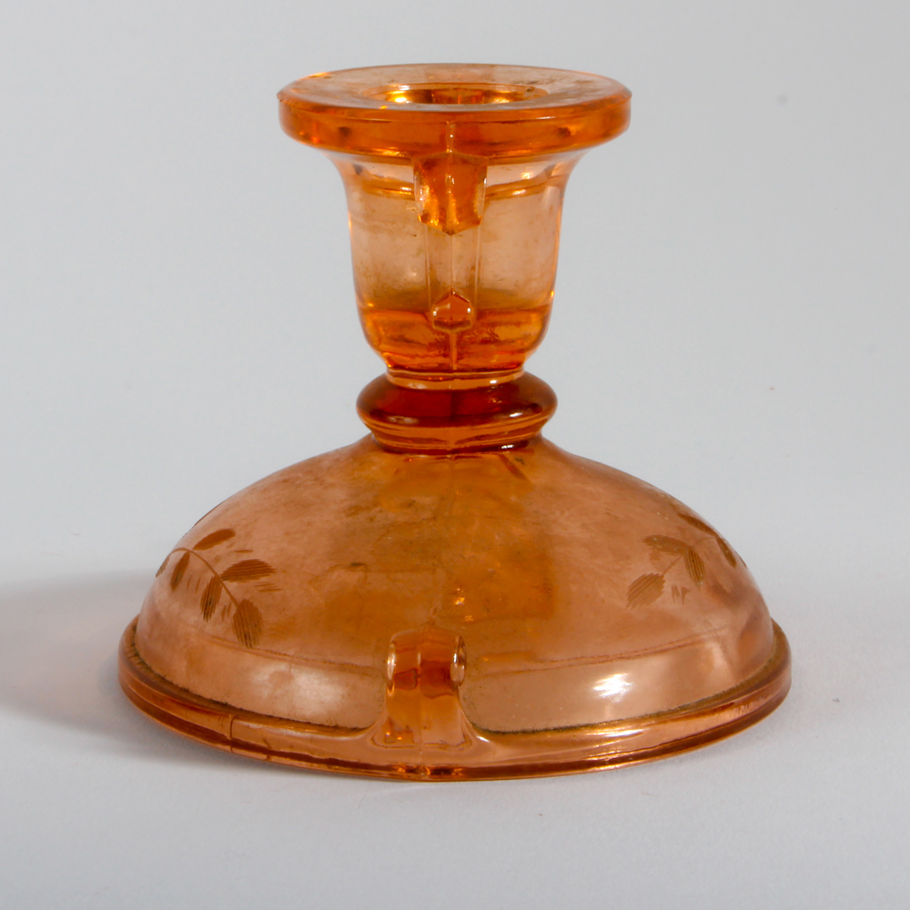 Collection of Pink Depression Glass Candle Holders