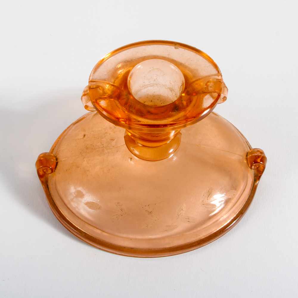 Collection of Pink Depression Glass Candle Holders