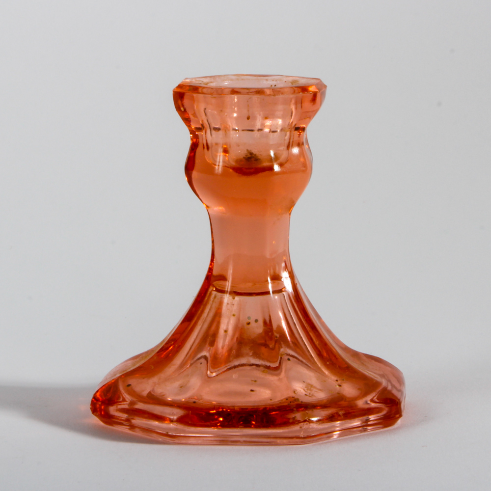 Collection of Pink Depression Glass Candle Holders