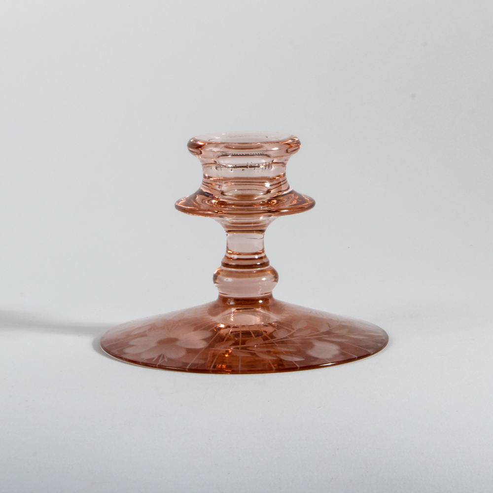 Collection of Pink Depression Glass Candle Holders