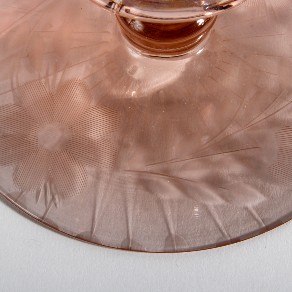 Collection of Pink Depression Glass Candle Holders