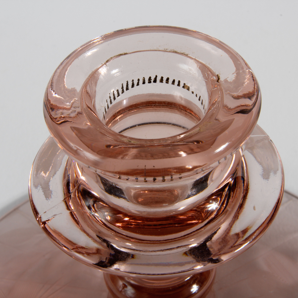 Collection of Pink Depression Glass Candle Holders