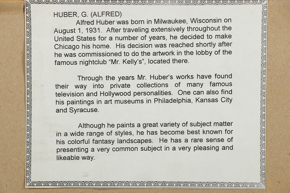 Alfred Huber Acrylic Painting on Canvas "Chateau"