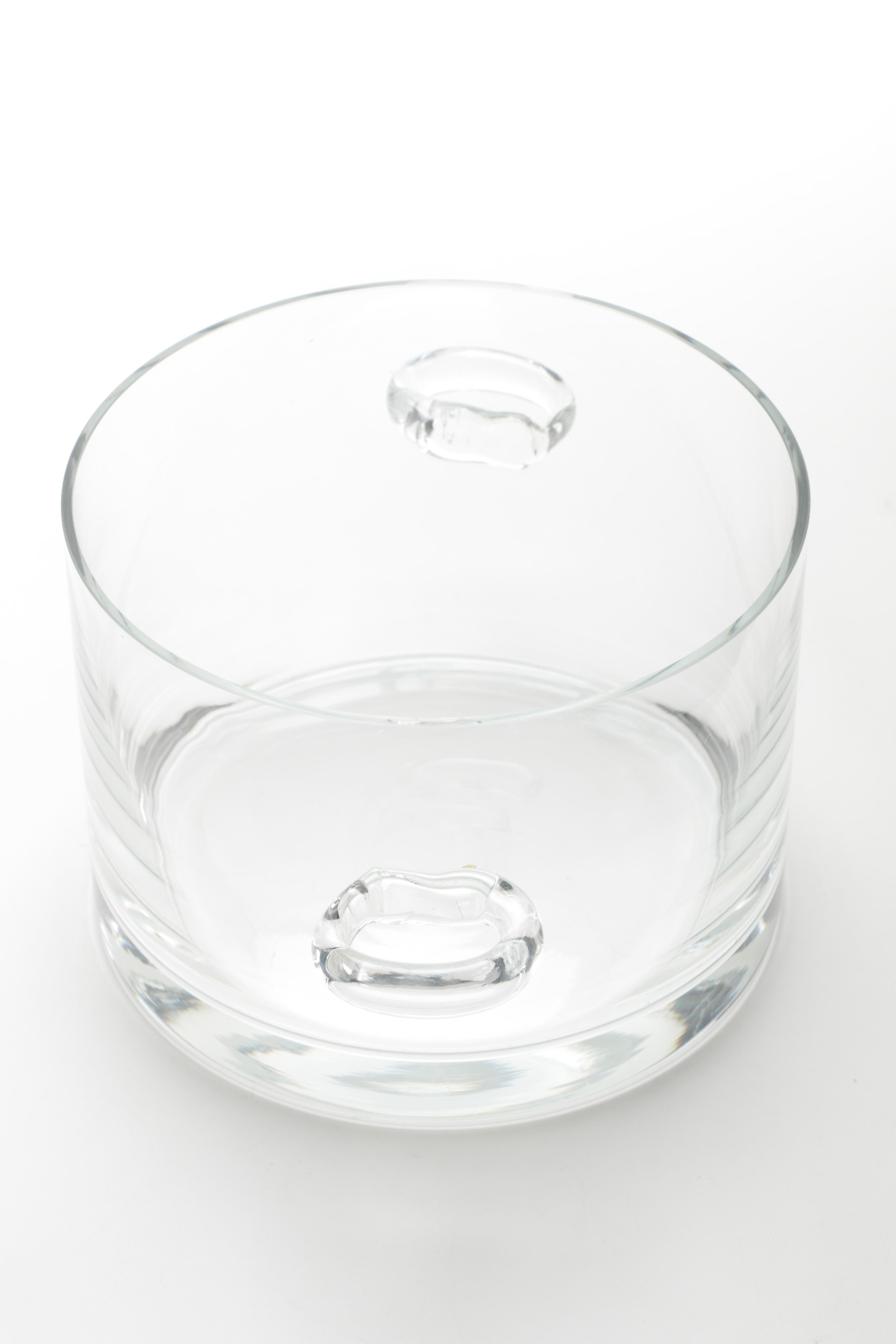 Clear Glass Ice Bucket with Handles