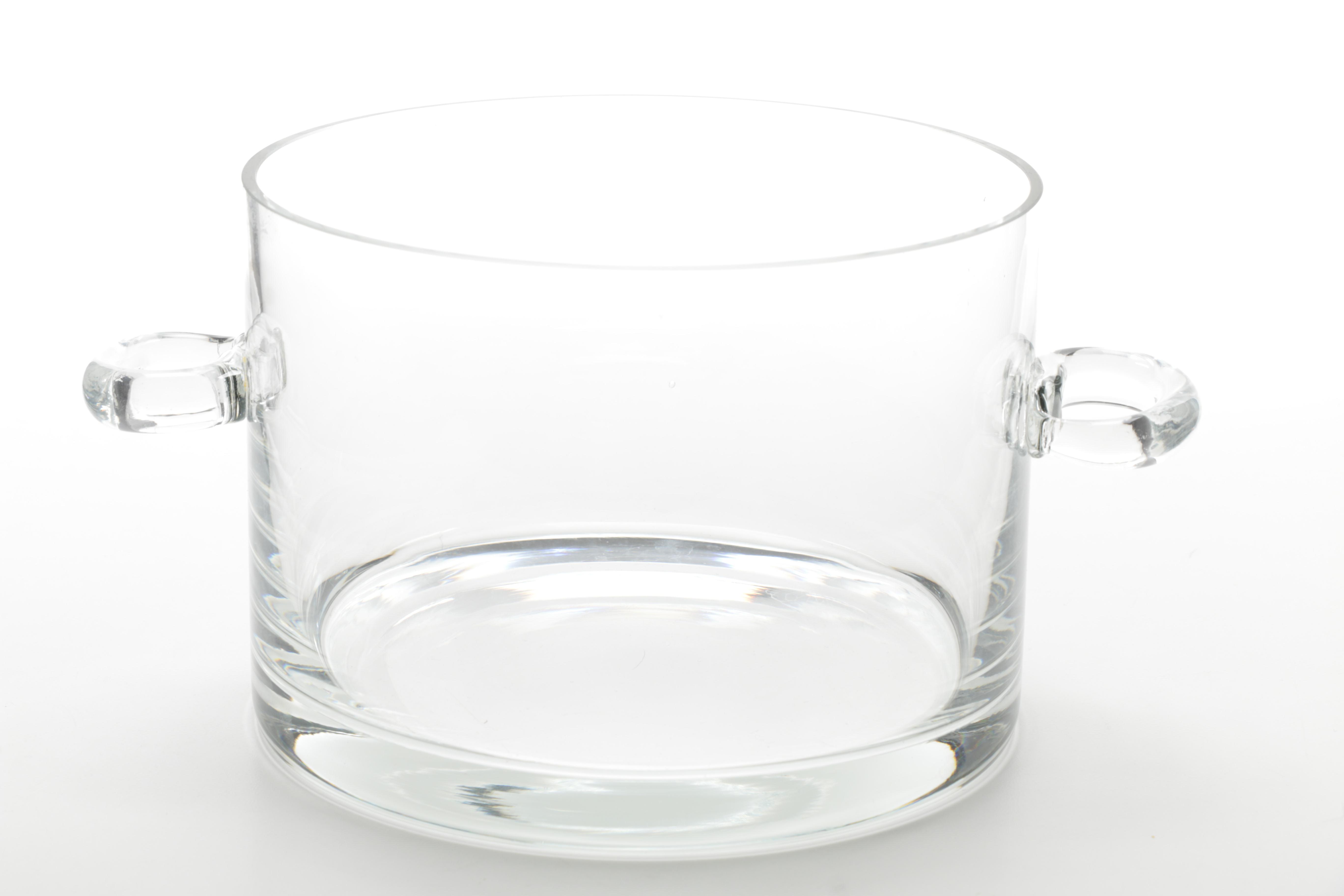 Clear Glass Ice Bucket with Handles