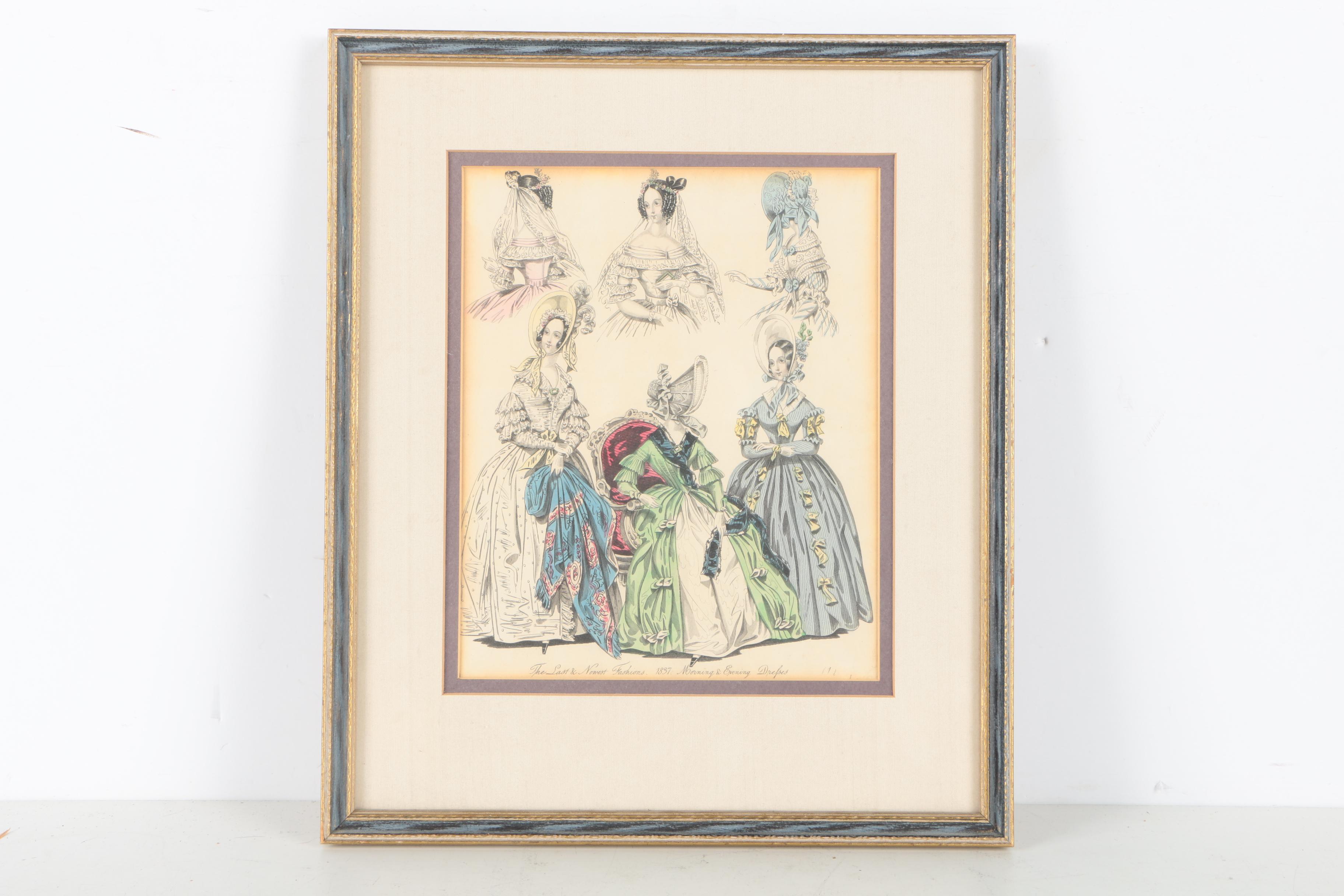 19th Century Wood Engravings of Fashion Illustrations