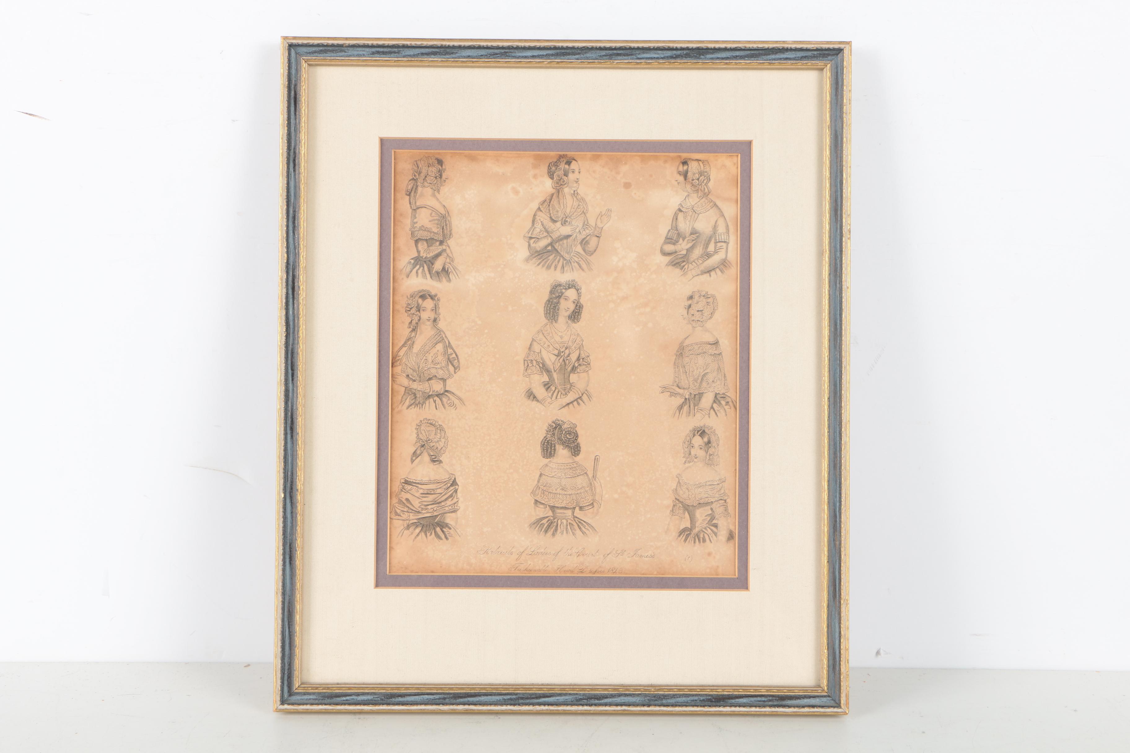 19th Century Wood Engravings of Fashion Illustrations