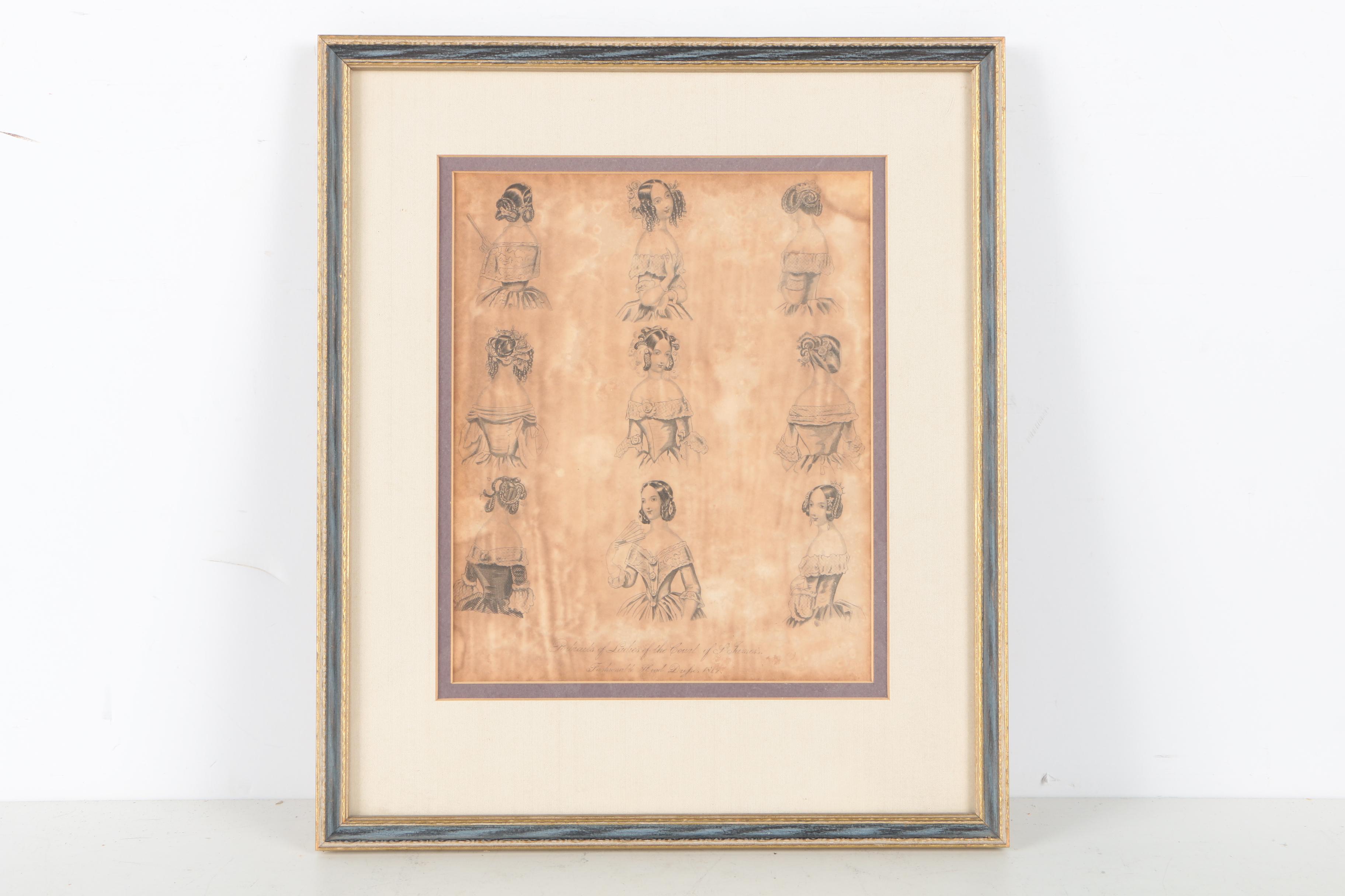 19th Century Wood Engravings of Fashion Illustrations