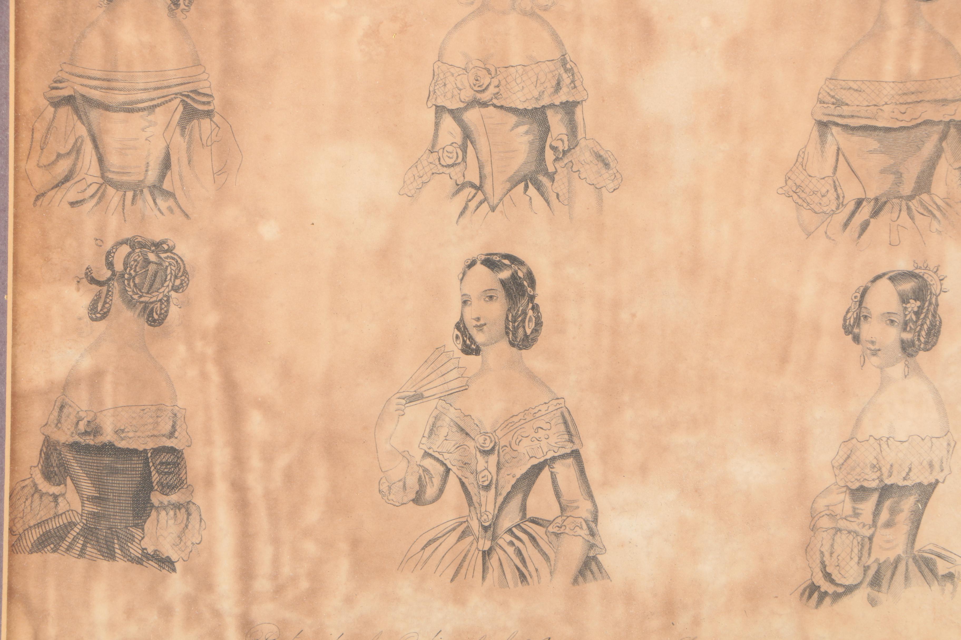 19th Century Wood Engravings of Fashion Illustrations