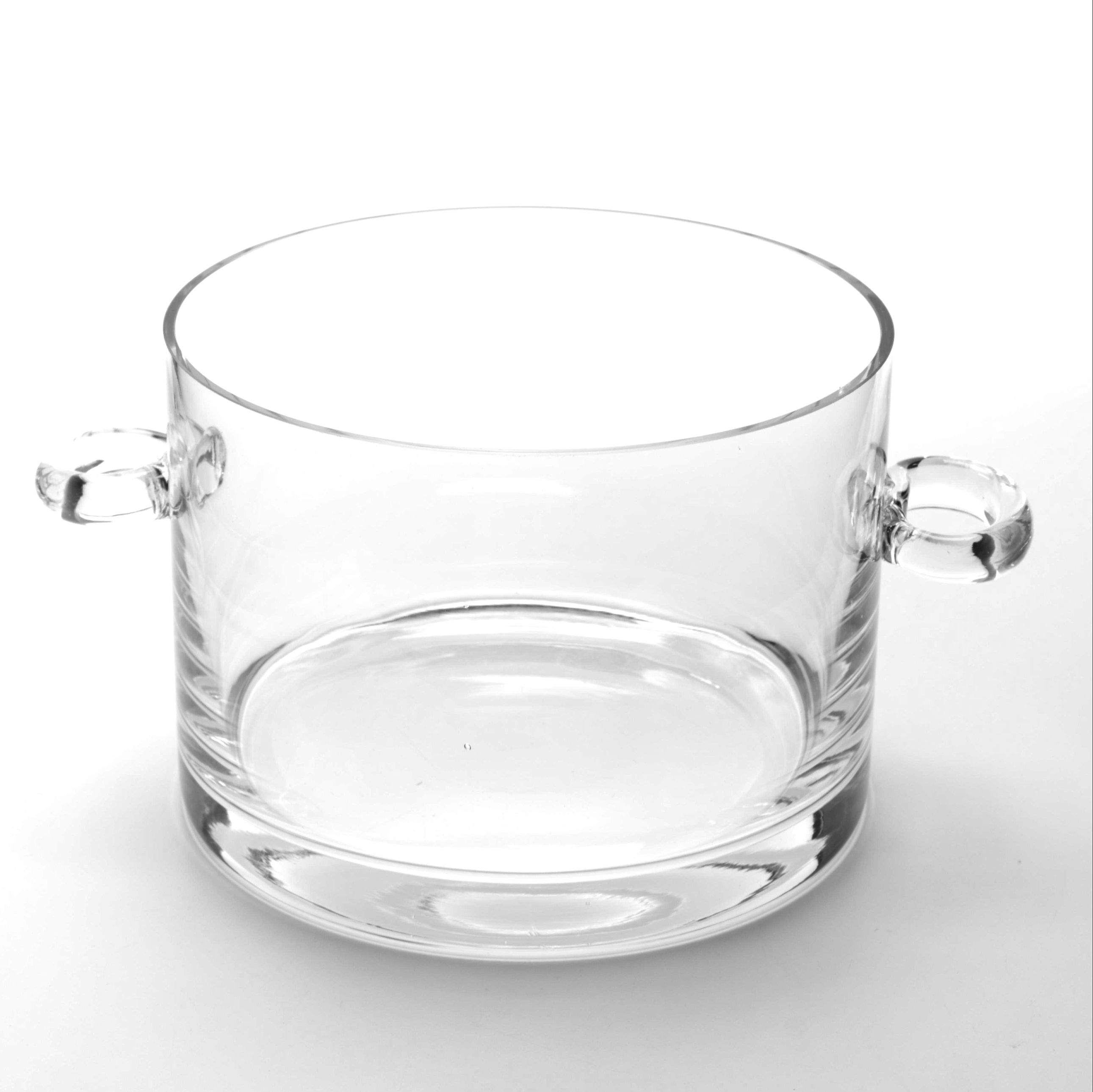 Clear Glass Ice Bucket with Handles