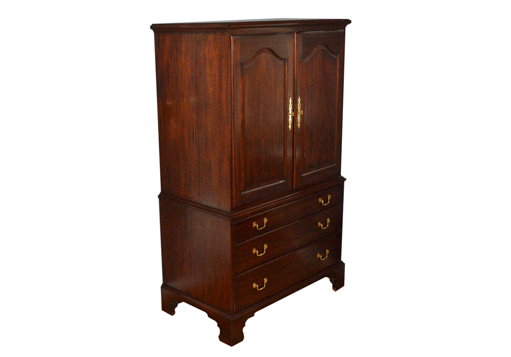 Chippendale Style Mahogany Entertainment Armoire by Henkel-Harris