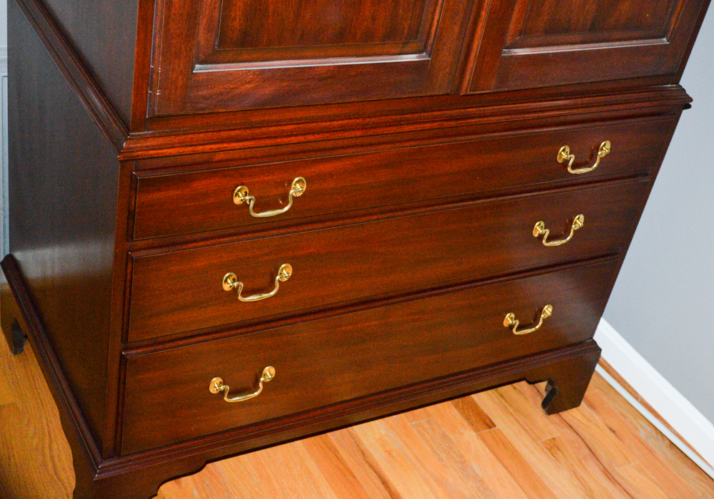 Chippendale Style Mahogany Entertainment Armoire by Henkel-Harris